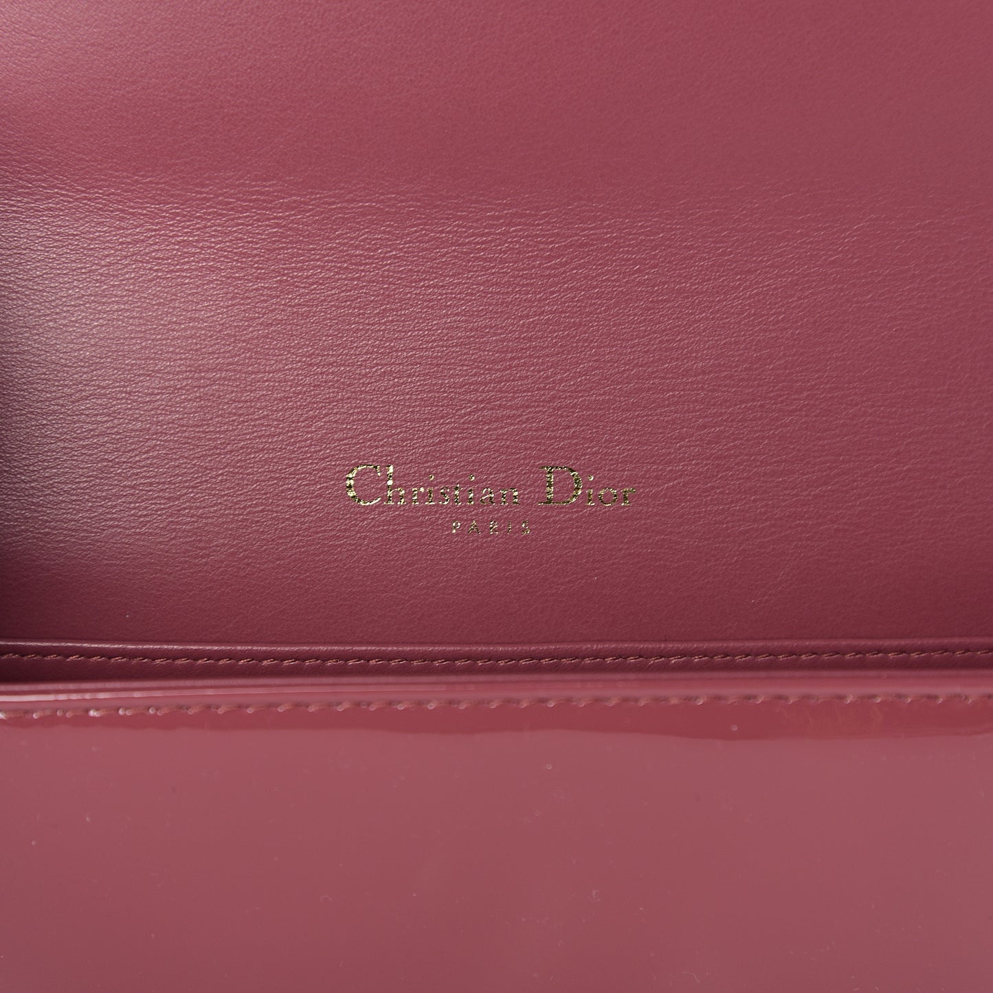 Patent Cannage Lady Dior Clutch Mallow Rose