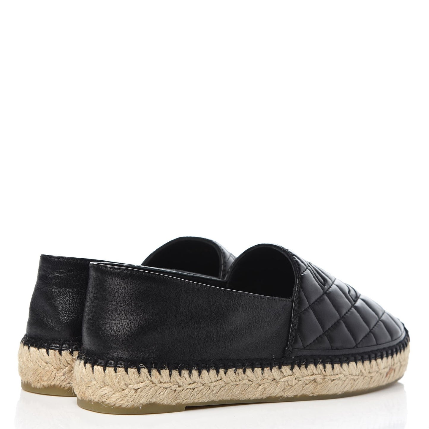 Lambskin Quilted CC Espadrilles 36 Navy