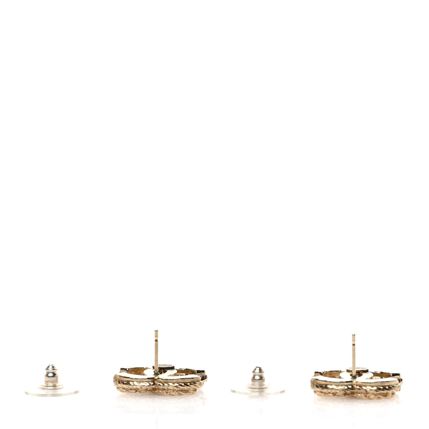Metal Braided CC Stud Earrings Gold