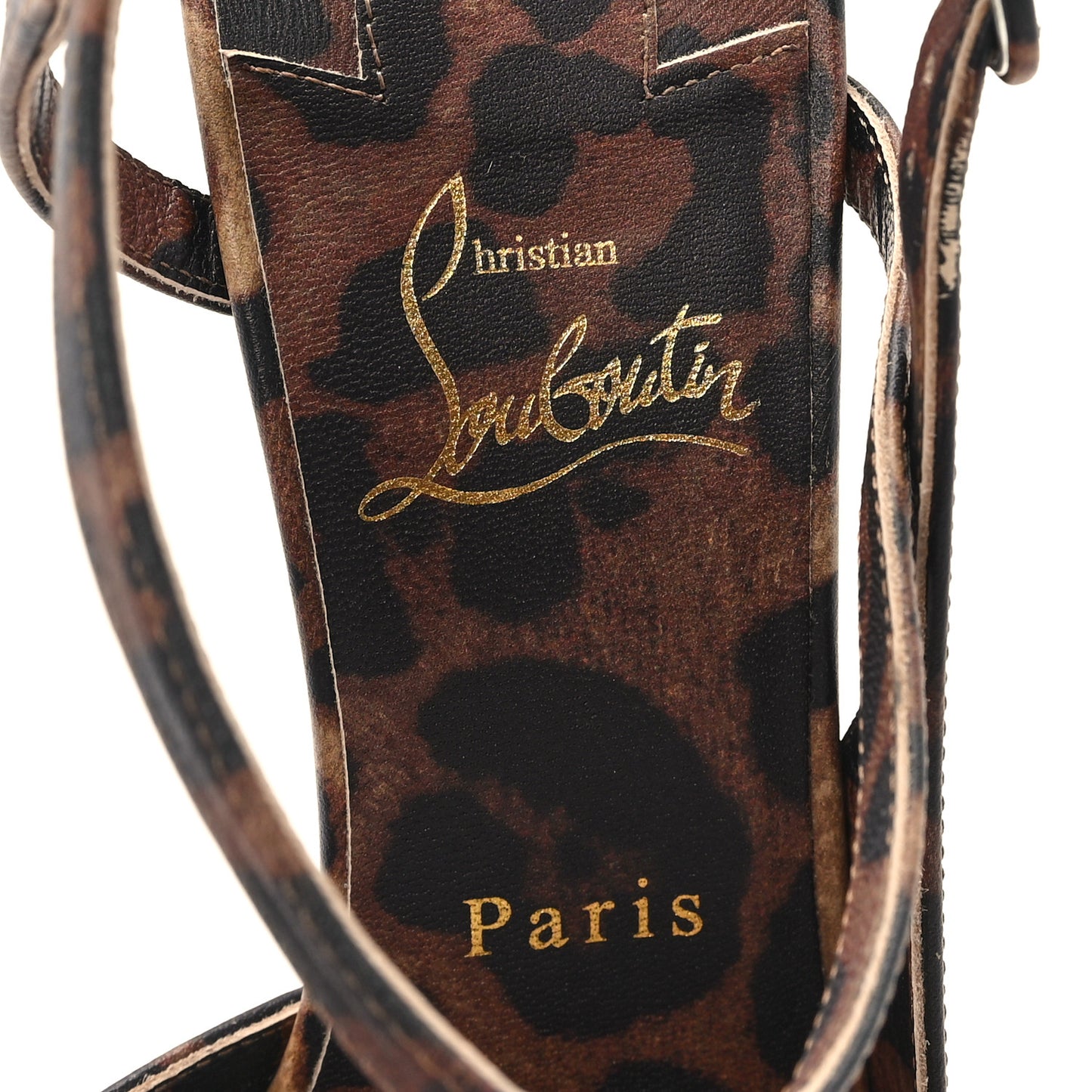 Calfskin Leopard Printed Luxor Jenlove Alta 120 Pumps 38.5 Brown