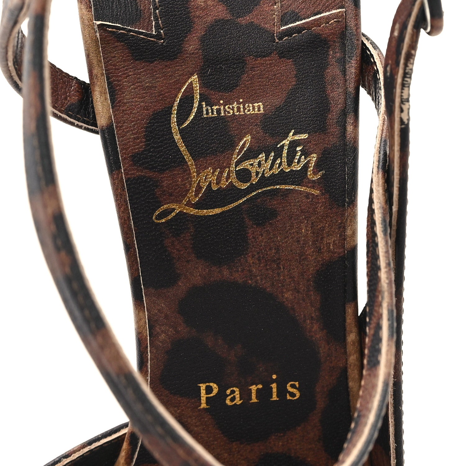 Christian Louboutin Calfskin Leopard Printed Luxor Jenlove Alta 120 Pumps 38.5 Brown 8 of 9