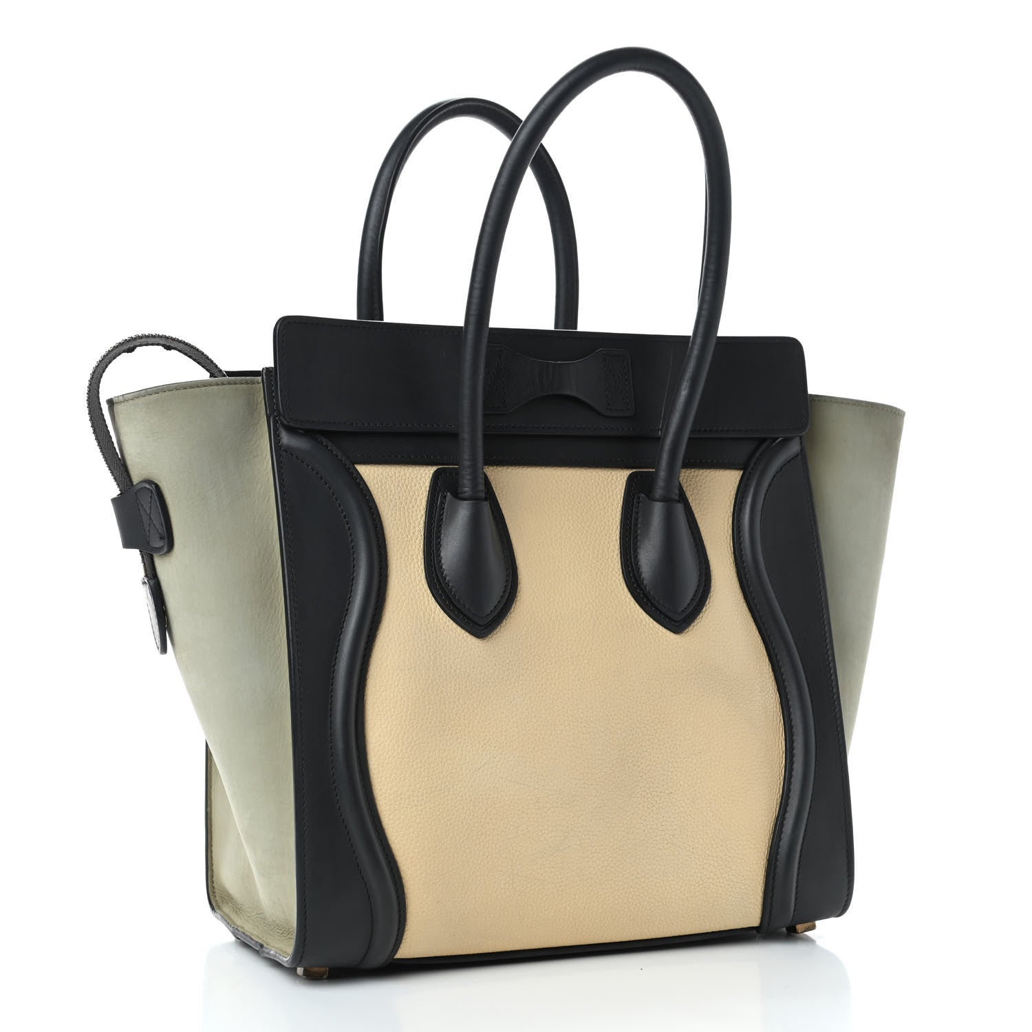 Celine Drummed Calfskin Nubuck Micro Tri-Color Luggage Corn 2 of 4