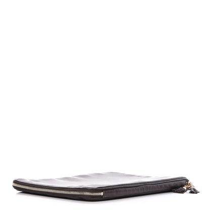 Gucci Grained Calfskin Bamboo Tassle Laptop Case Brown 4 of 13