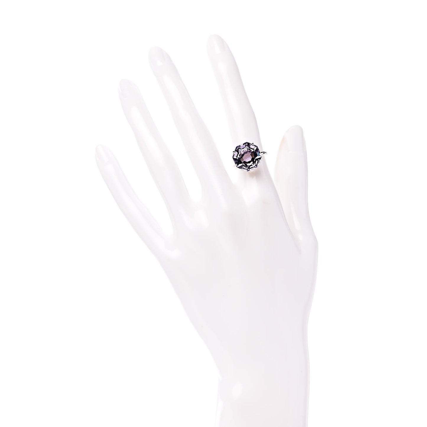 Sterling Silver Amethyst Round Sparklers Cocktail Ring 49 5
