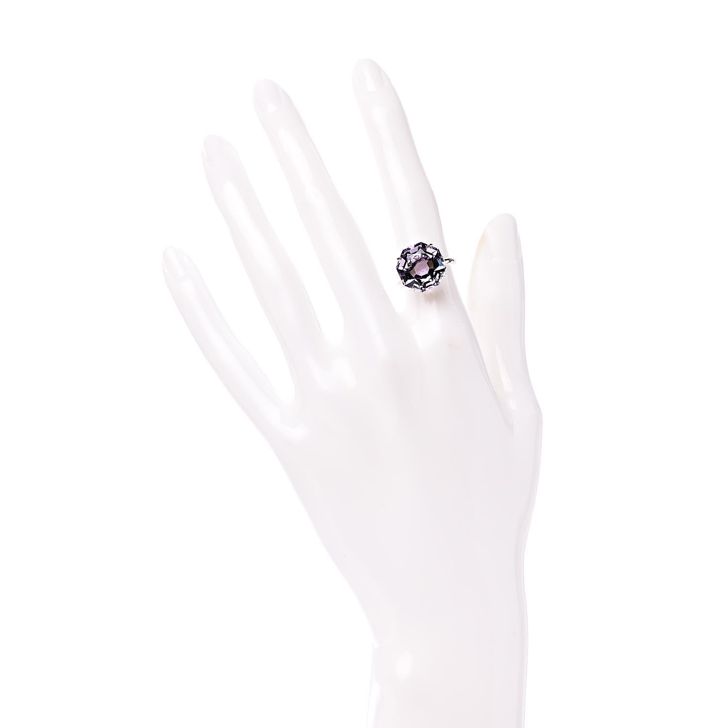 Tiffany Sterling Silver Amethyst Round Sparklers Cocktail Ring 49 5 2 of 5