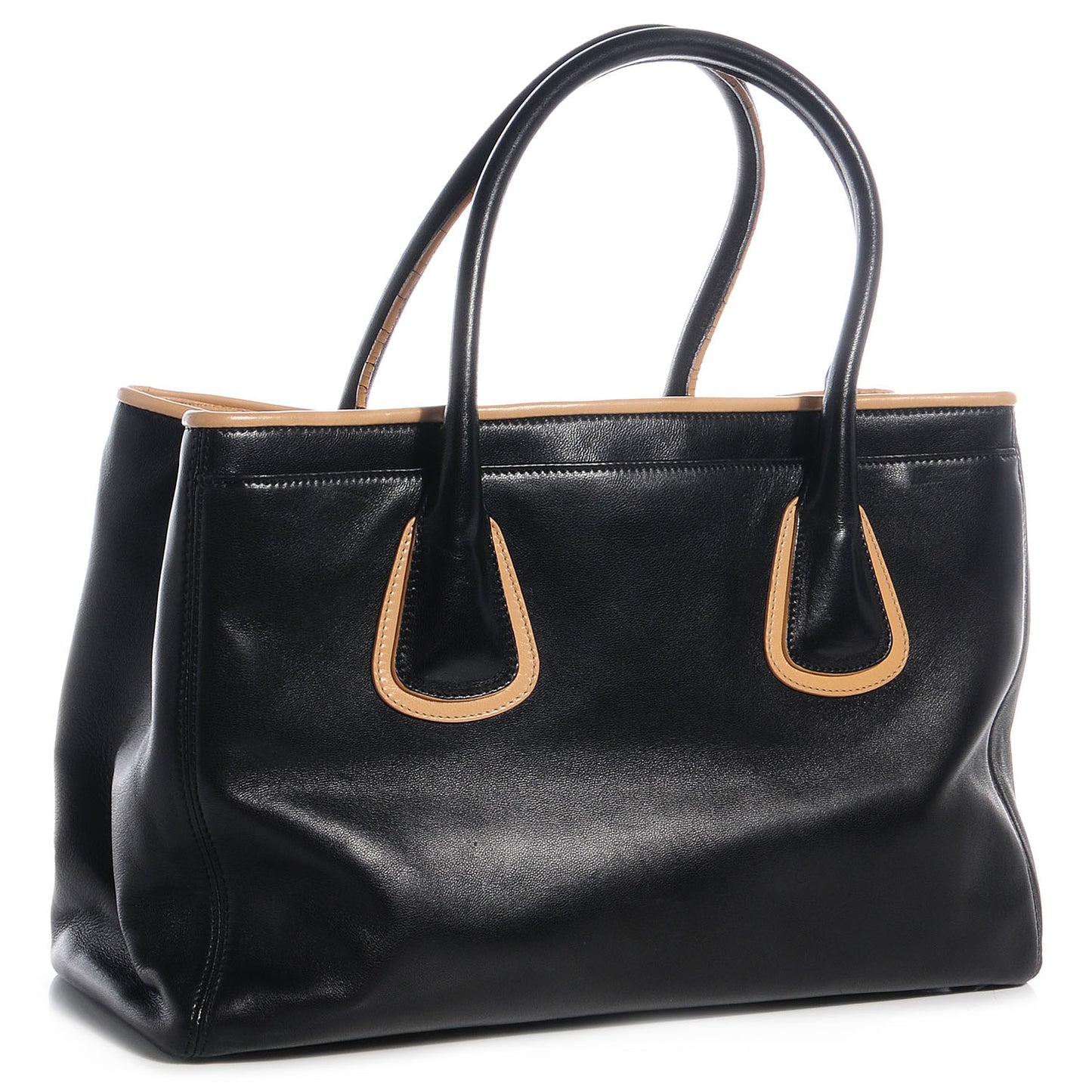 Lambskin Executive Cerf Shopper Tote Black