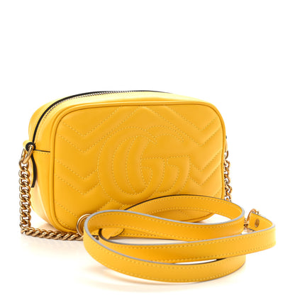 Gucci Calfskin Matelasse Mini GG Marmont Chain Shoulder Bag Stone Topaz 2 of 9