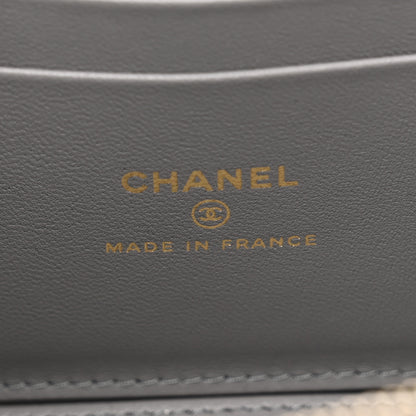 Chanel Lambskin Quilted Metal Small Top Handle Vanity Case With Chain Grey 6 of 11
