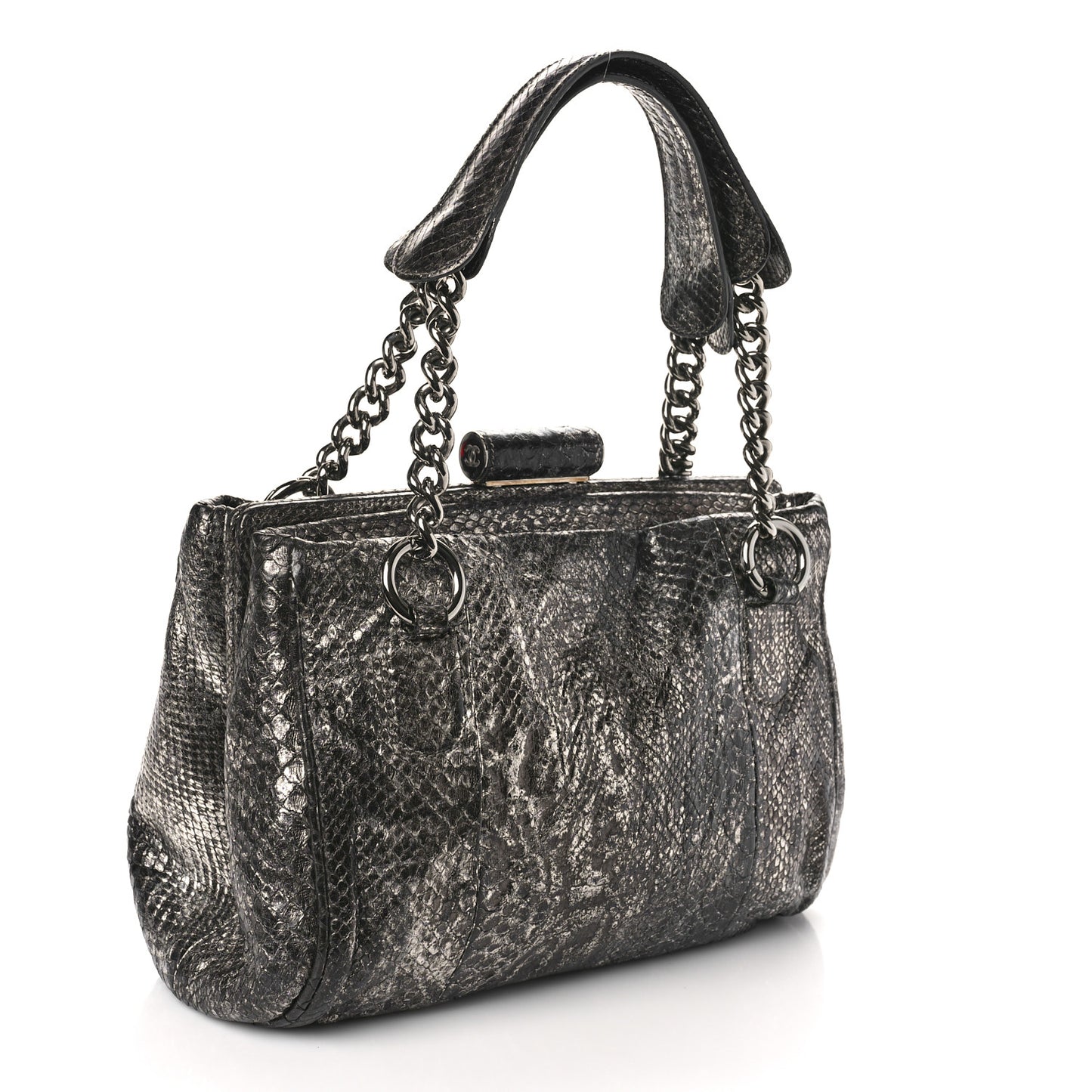 Metallic Python Small Perfect Day Tote Silver