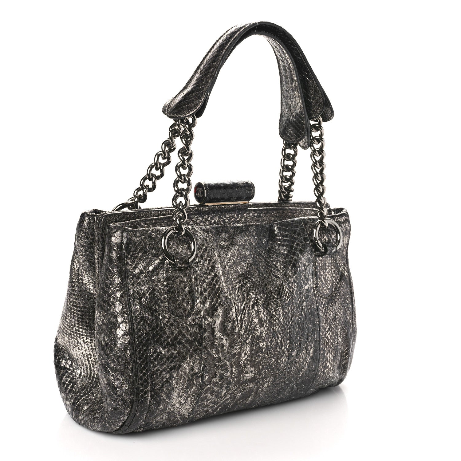 Chanel Metallic Python Small Perfect Day Tote Silver 3 of 11
