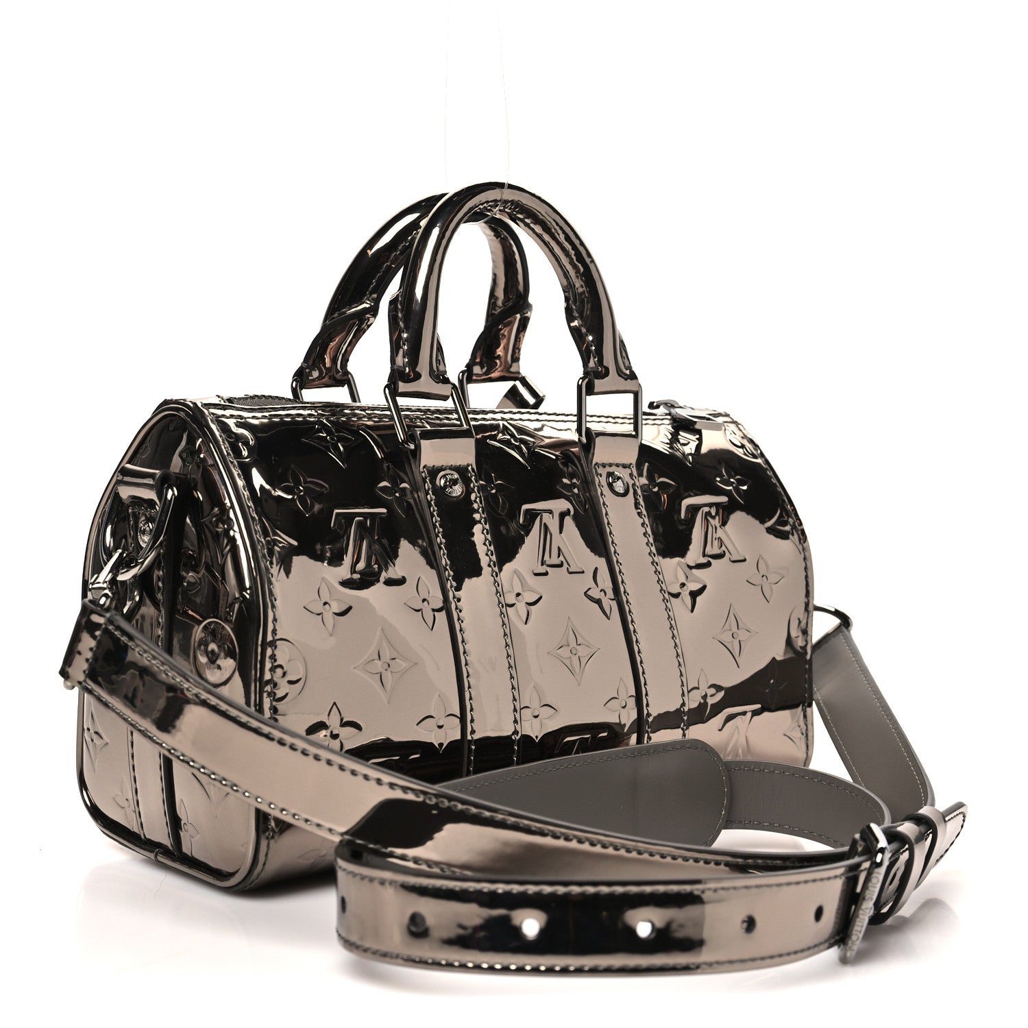 Louis Vuitton Mirror Monogram Heritage Keepall Bandouliere 25 Gunmetal 3 of 9