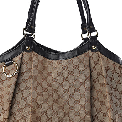 Gucci Monogram Large Sukey Tote Beige Ebony Black 9 of 15