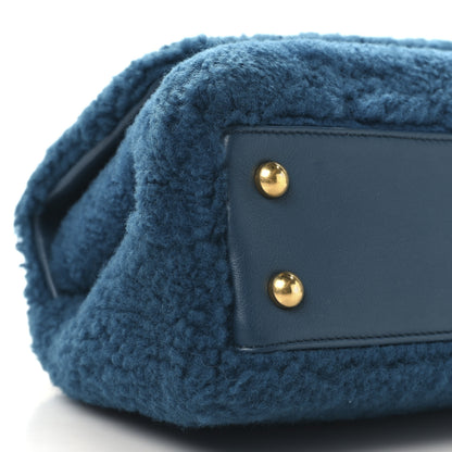 Chanel Shearling Lambskin Small Coco Handle Flap Blue 9 of 11