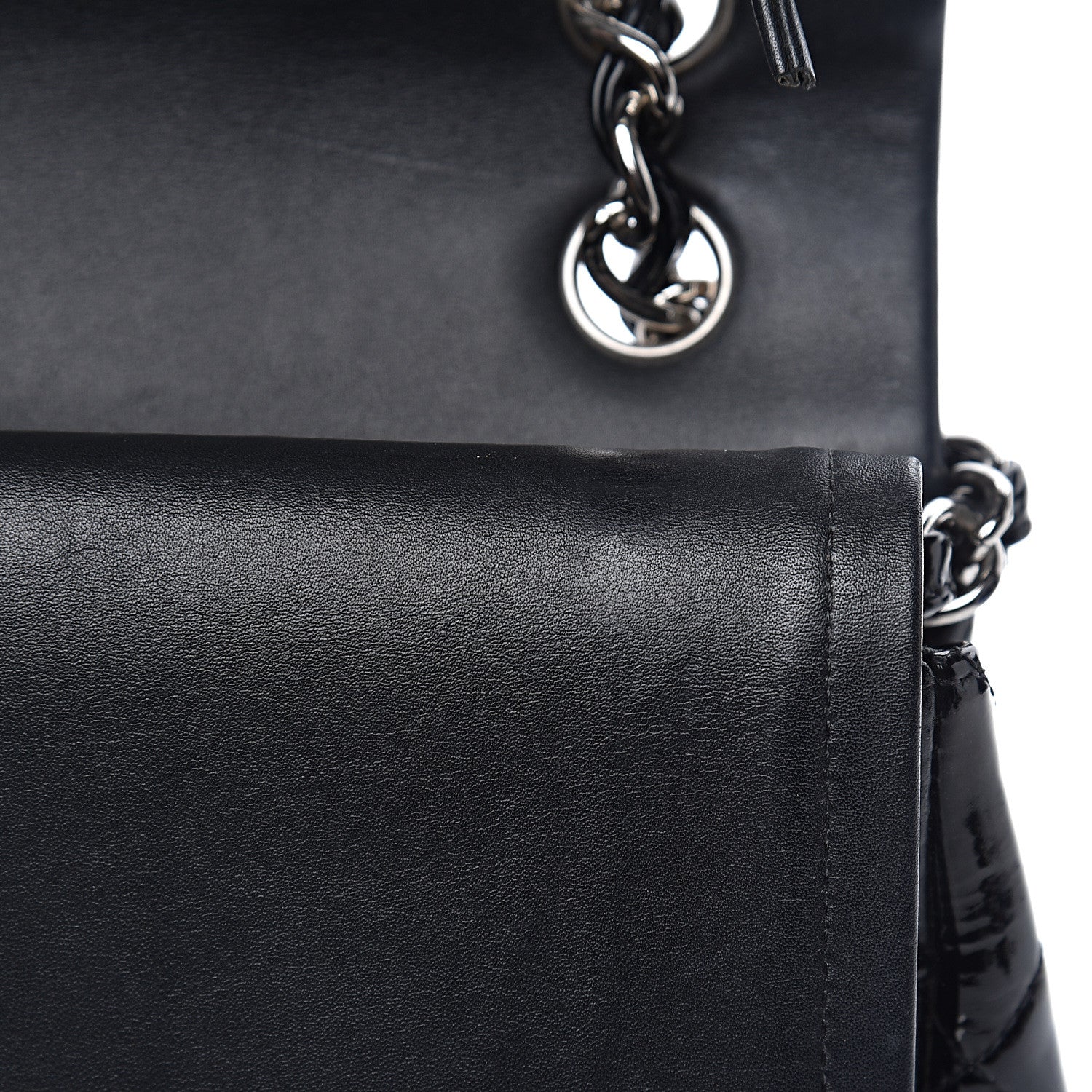 Chanel Patent Quilted Jumbo Double Flap Black 10 of 22