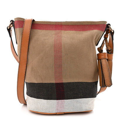 Burberry Canvas Mega Check Mini Ashby Tassel Crossbody Saddle Brown 3 of 14