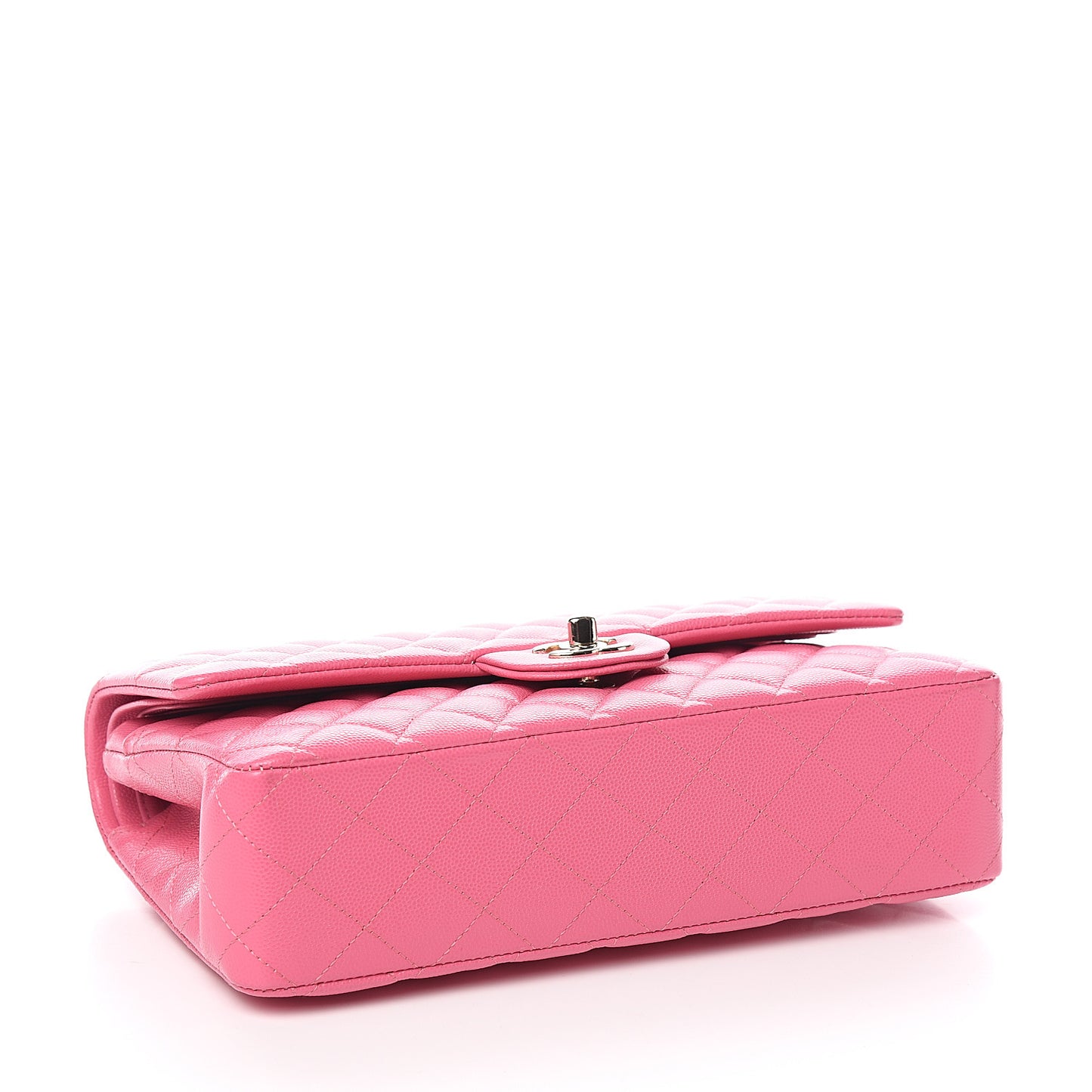 Caviar Quilted Medium Double Flap Pink