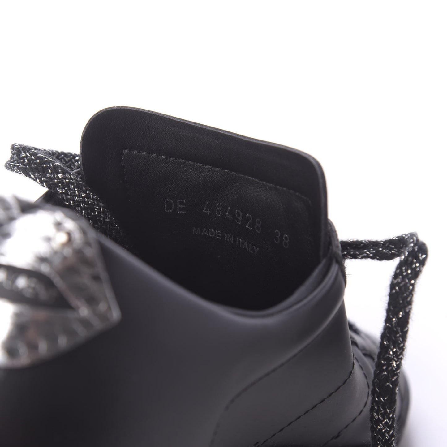 Calfskin Metallic Ayers Signature Court Lips Sneakers 38 Oro Moon Black