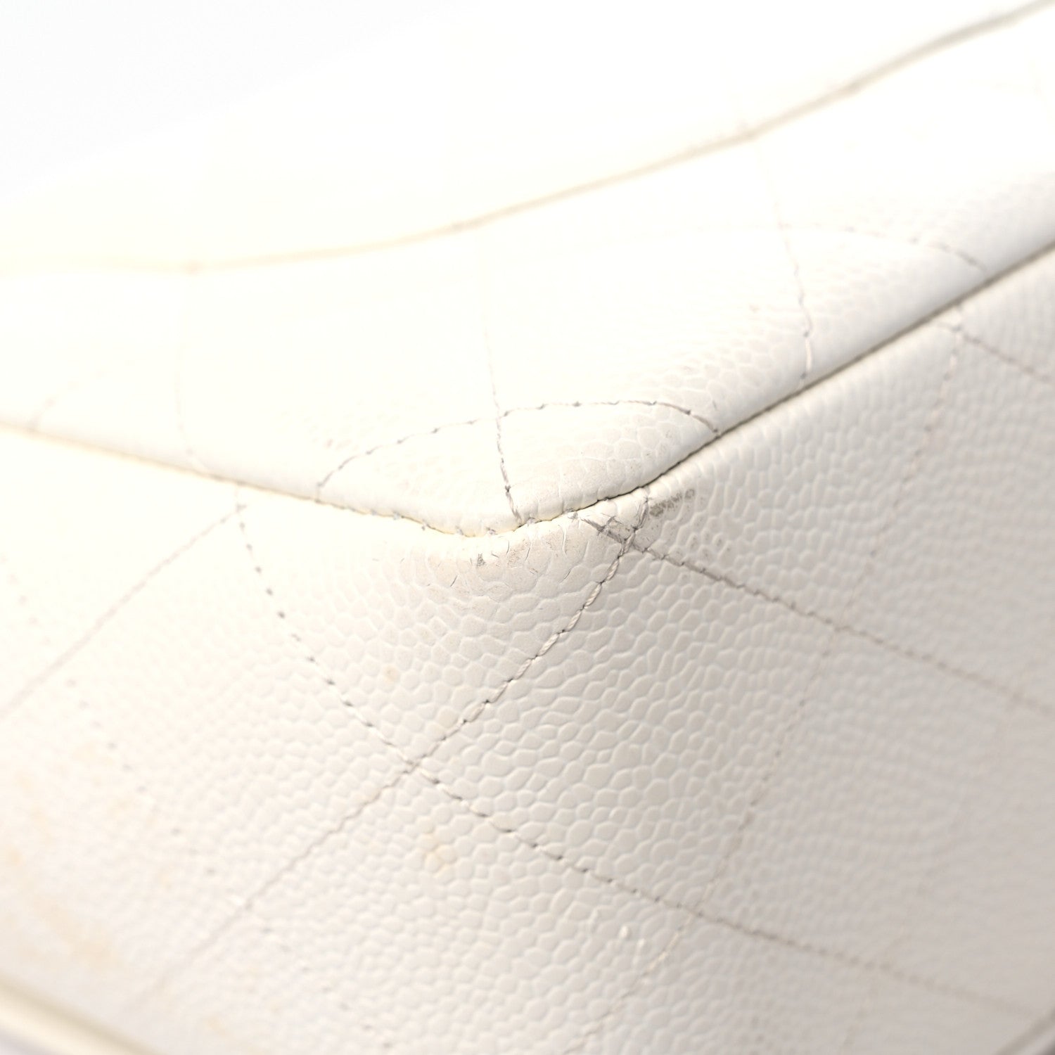 Chanel Caviar Quilted Jumbo Single Flap White 10 of 18