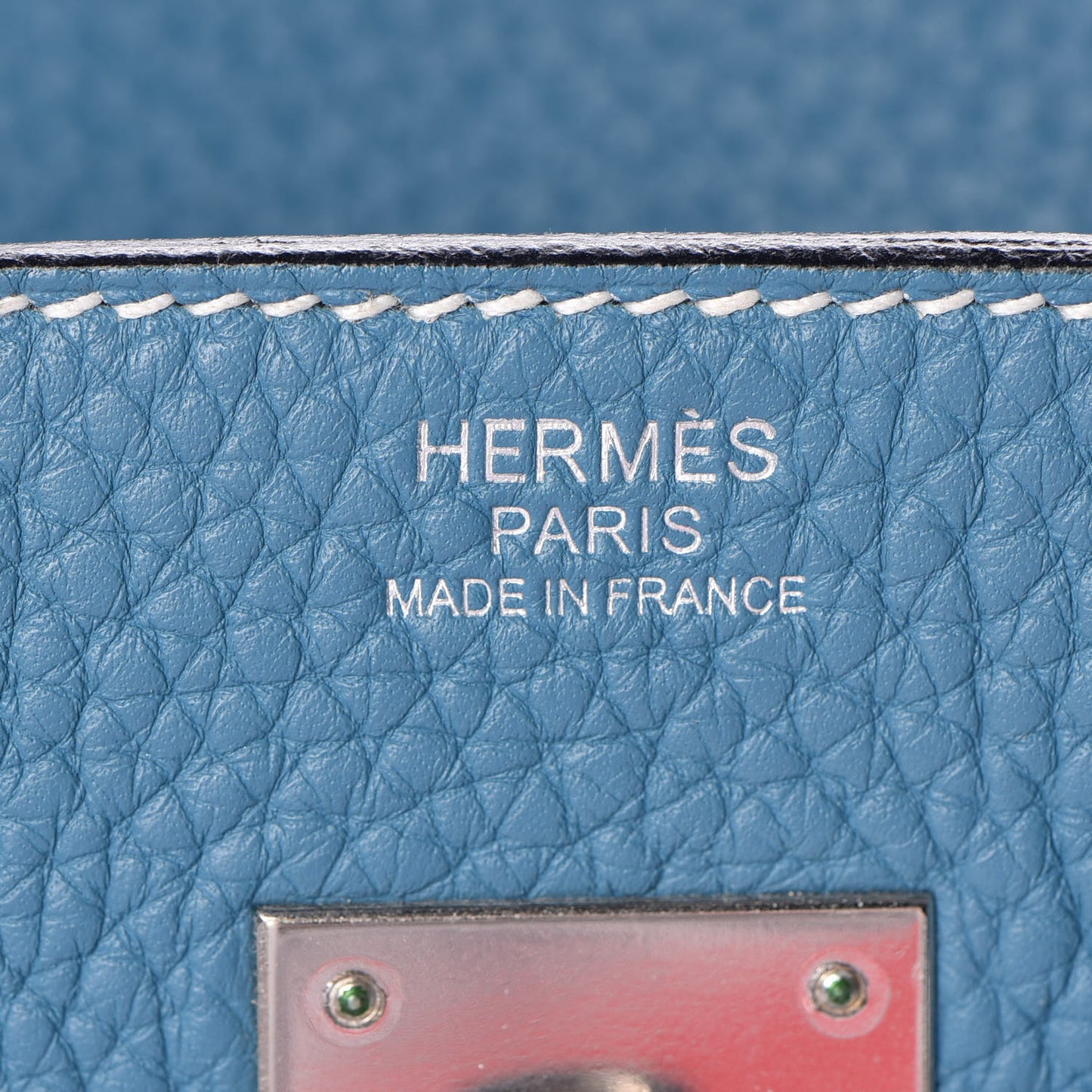 Taurillon Clemence Birkin 30 Blue Jean