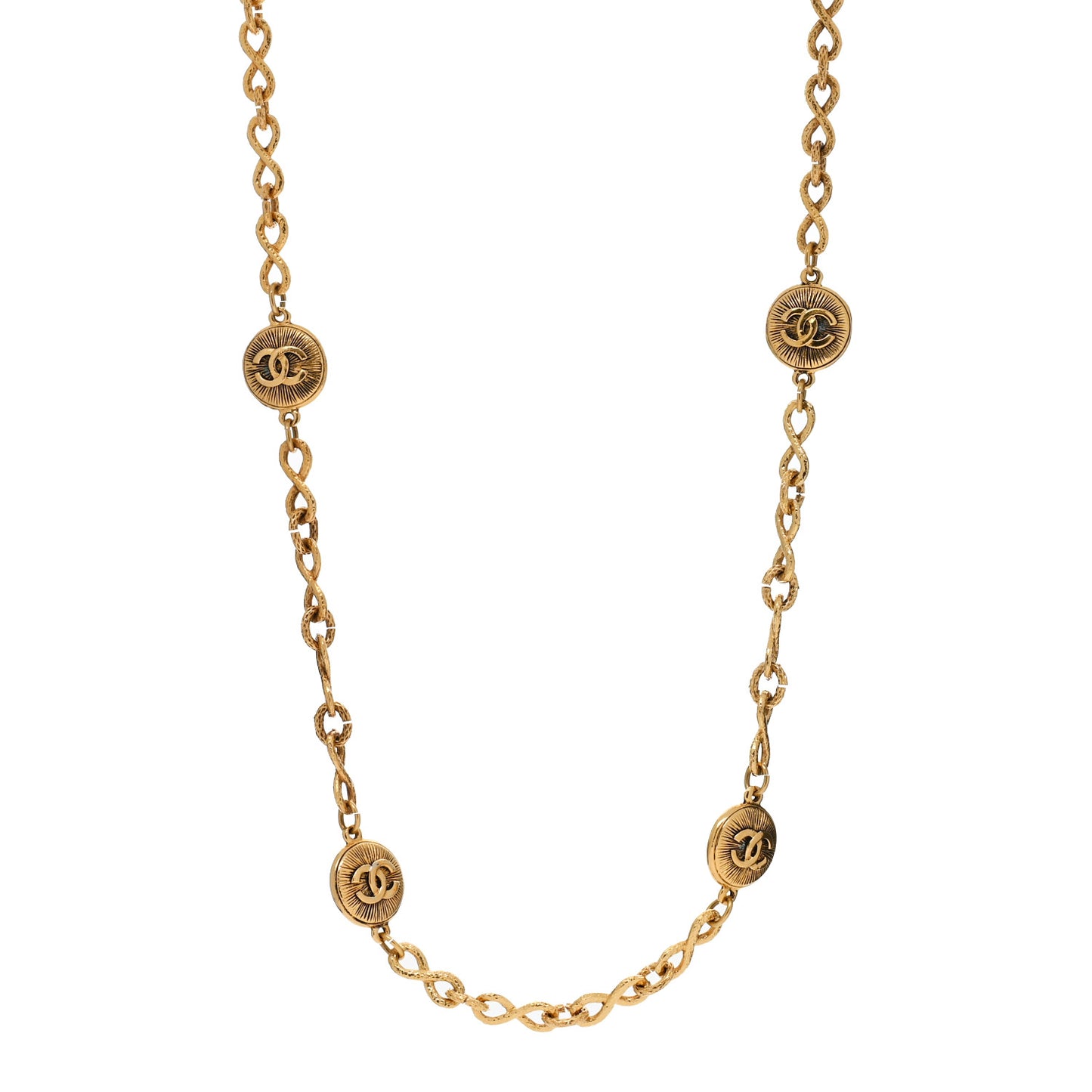 CC Medallion 31 Rue Cambon Tag Pendant Necklace Gold