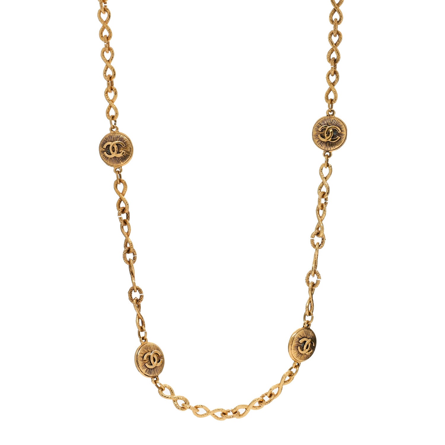 Chanel CC Medallion 31 Rue Cambon Tag Pendant Necklace Gold 1 of 4