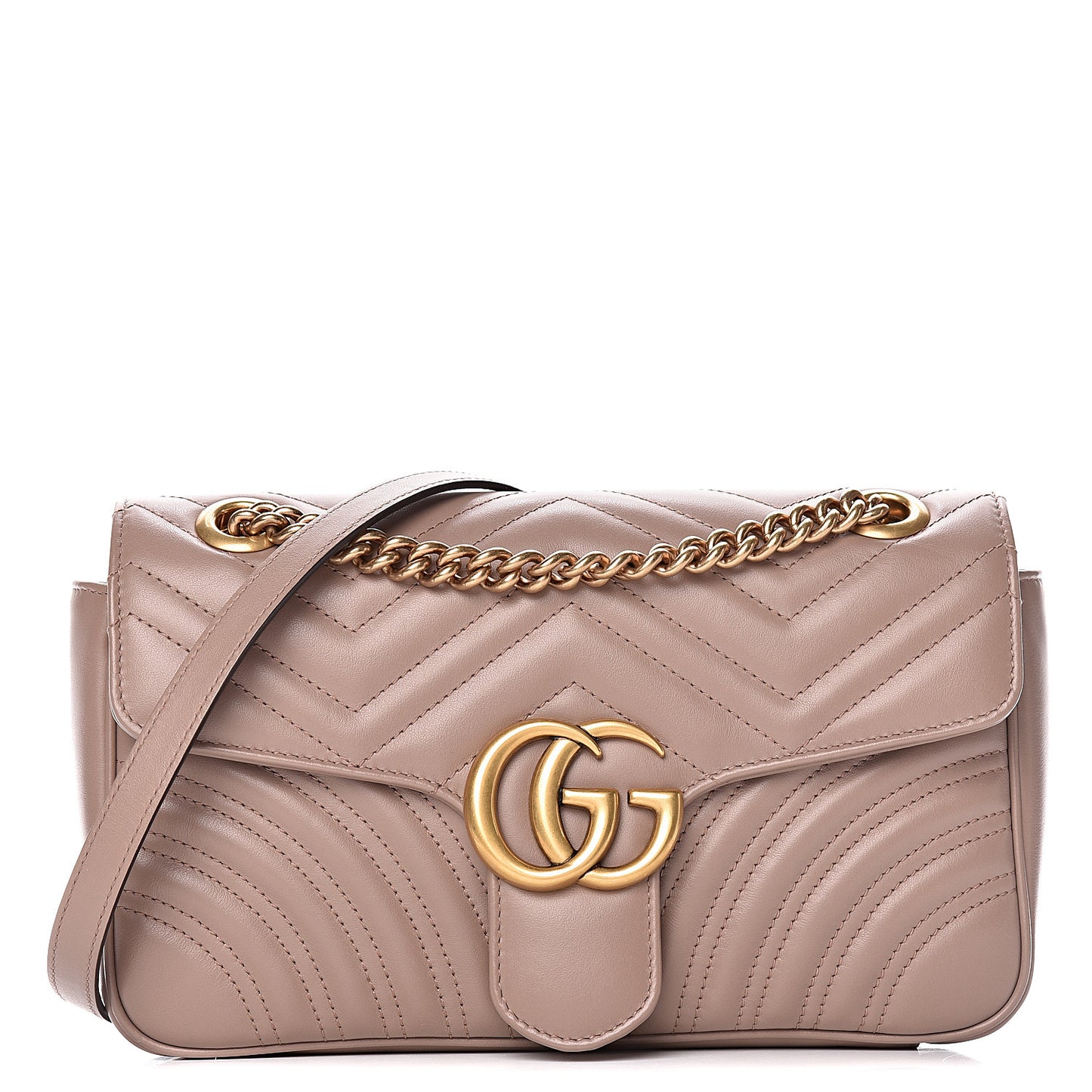 Calfskin Matelasse Small GG Marmont Shoulder Bag Porcelain Rose