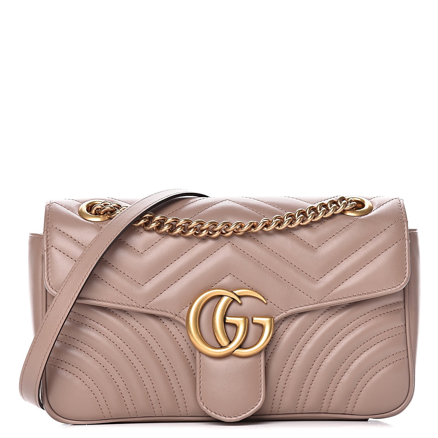 Gucci Calfskin Matelasse Small GG Marmont Shoulder Bag Porcelain Rose 1 of 13