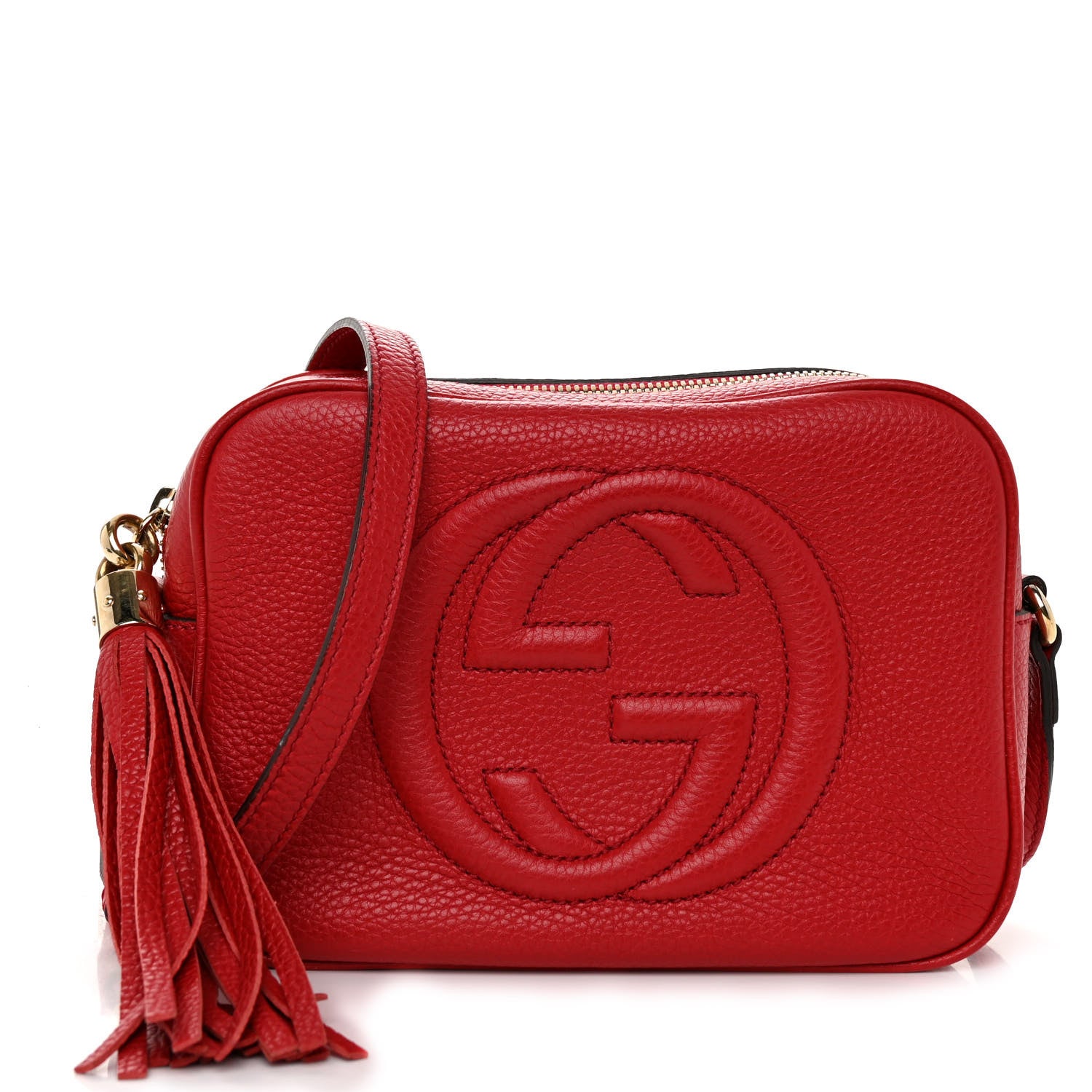 Gucci Pebbled Calfskin Small Soho Disco Bag Tabasco Red 1 of 10