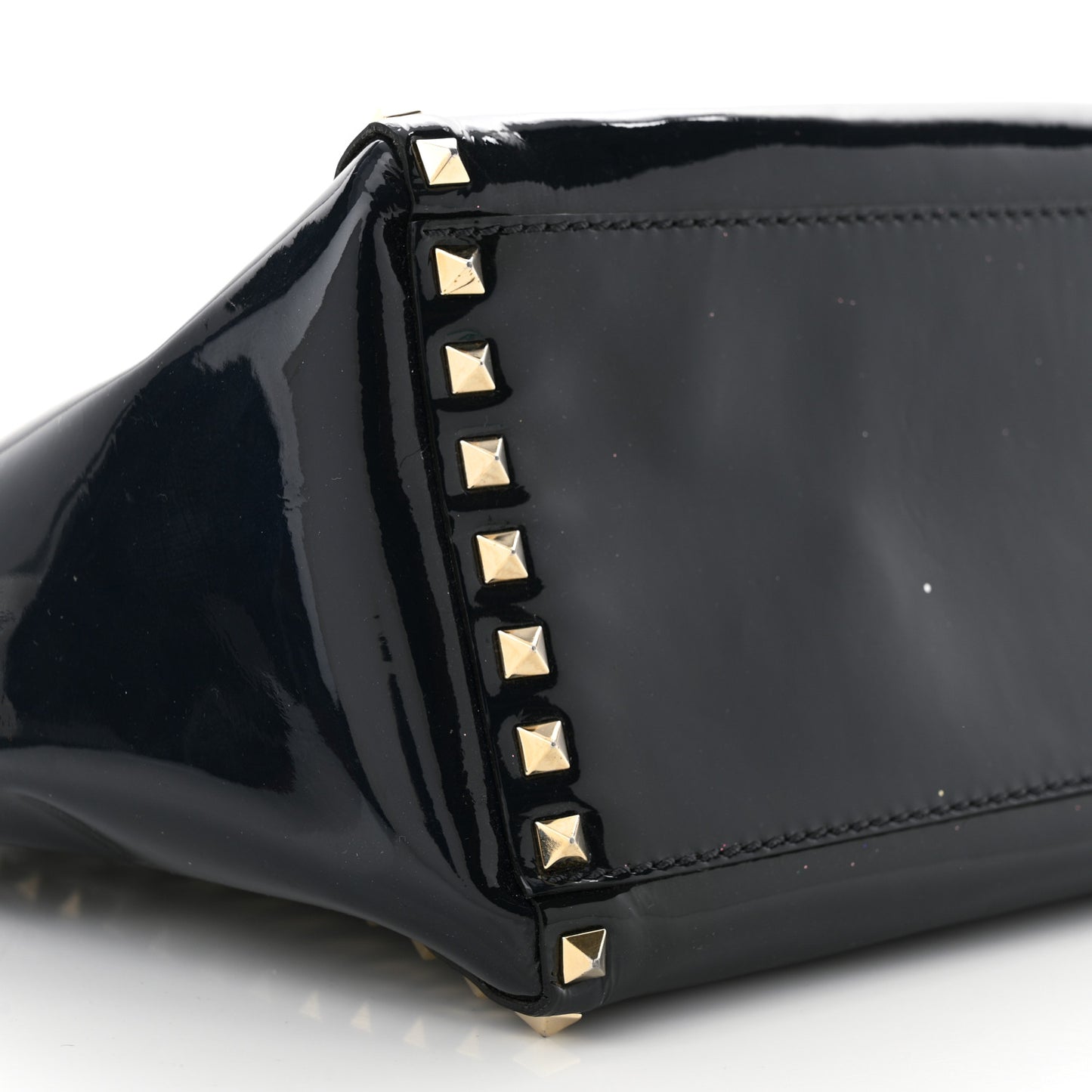 Patent Small Rockstud Double Handle Tote Marine