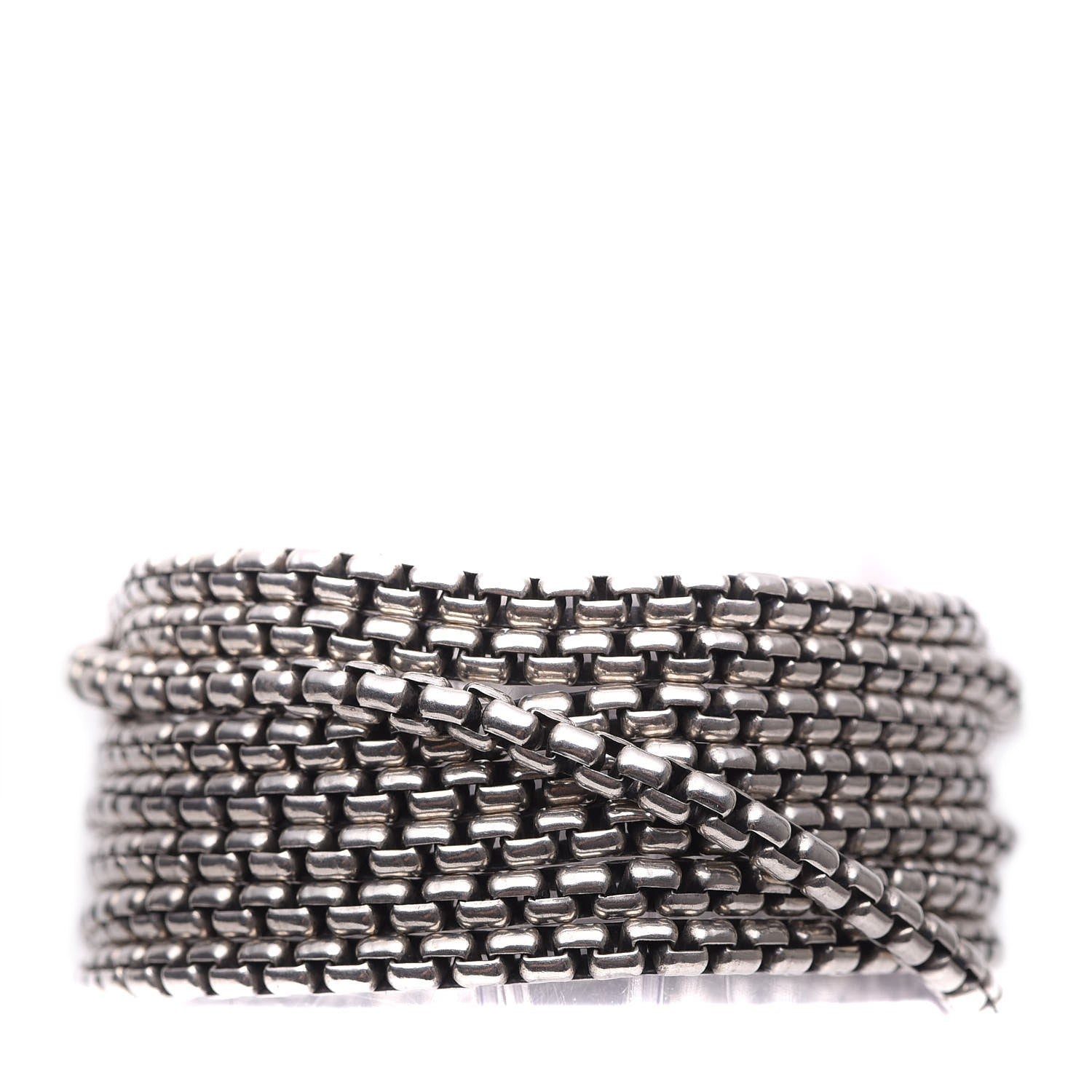 David Yurman Sterling Silver Eight-Row Box Chain Bracelet 1 of 4