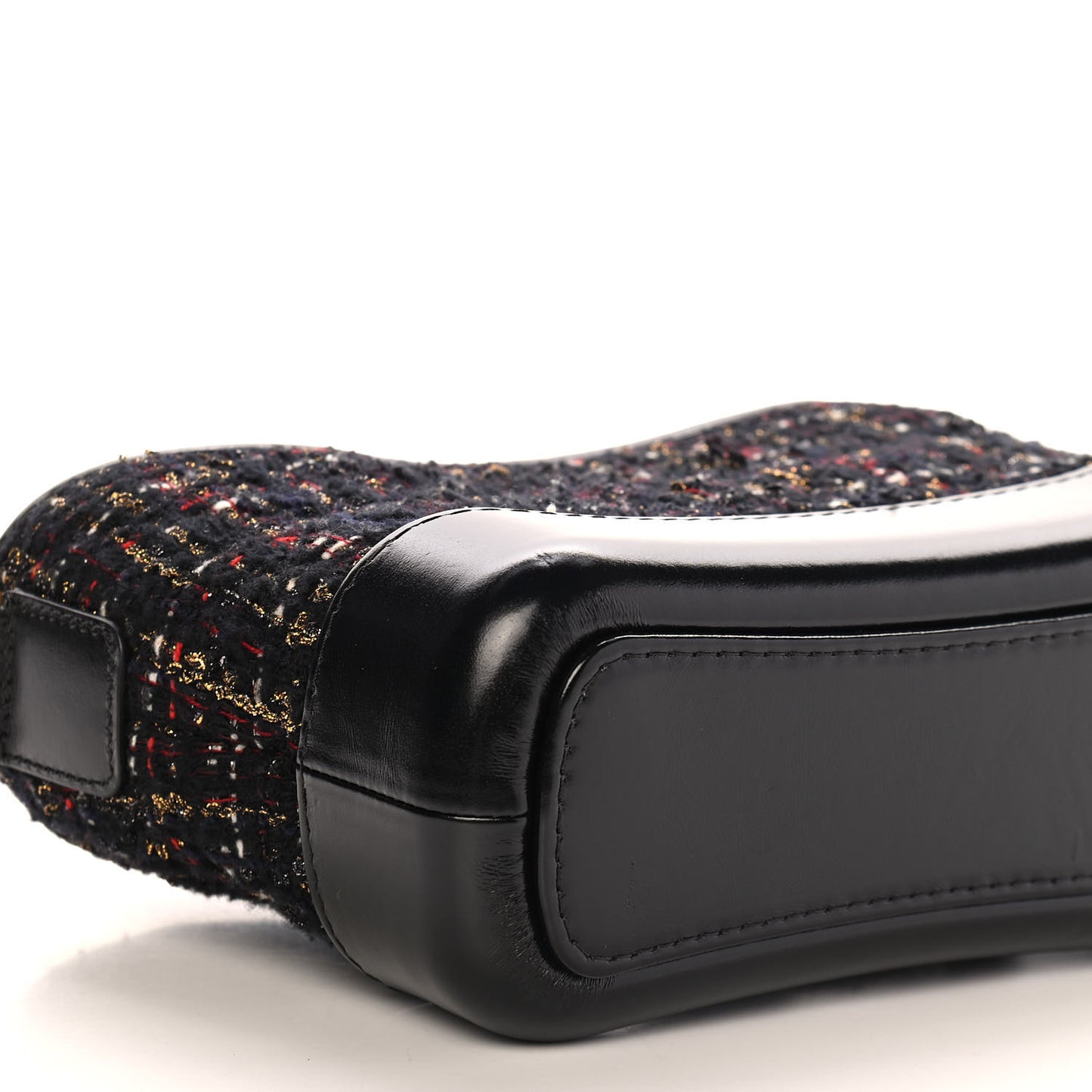Tweed Calfskin Small Gabrielle Hobo Black Gold Red Ecru