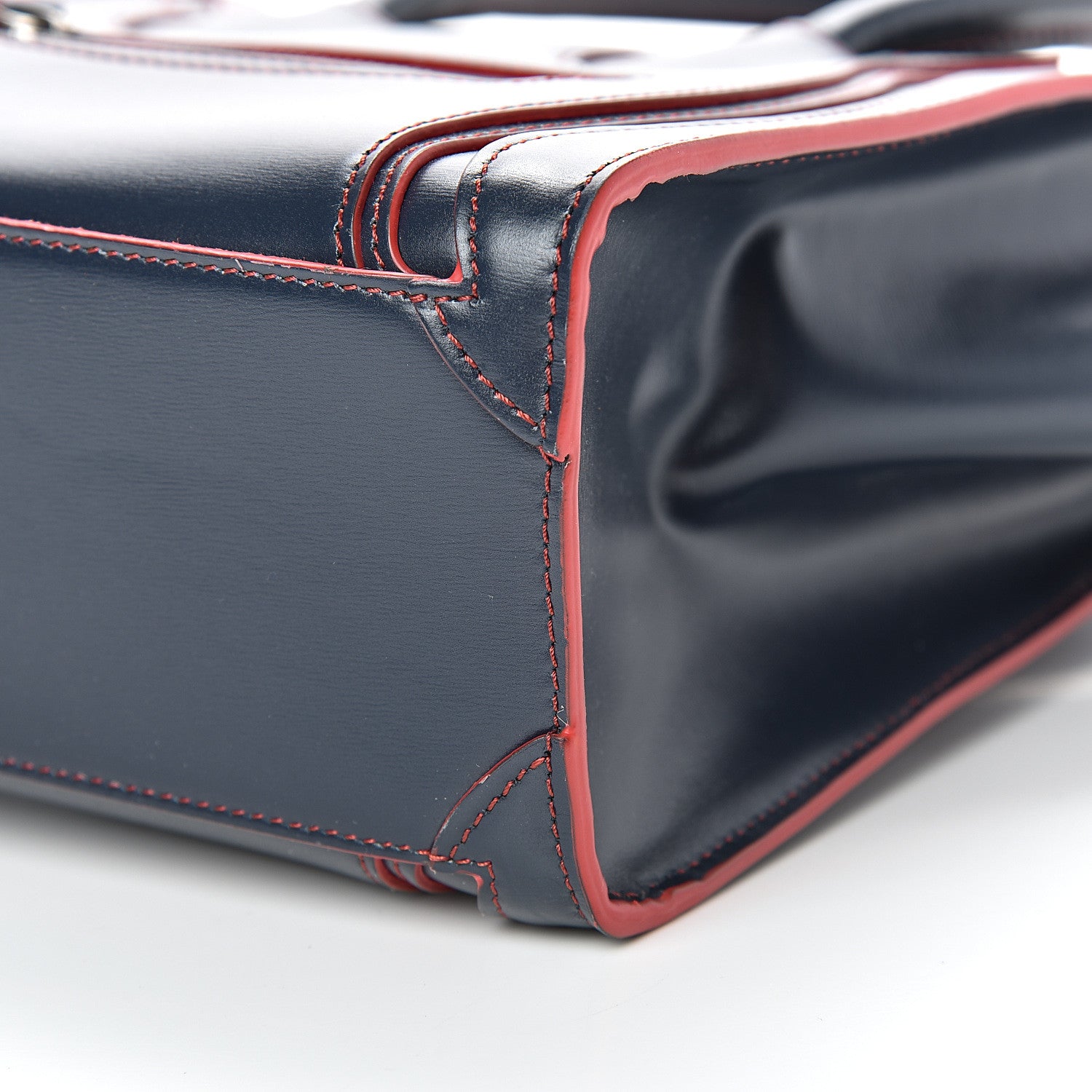 Celine Satin Calfskin Nano Debossed Luggage Navy Blue 9 of 11