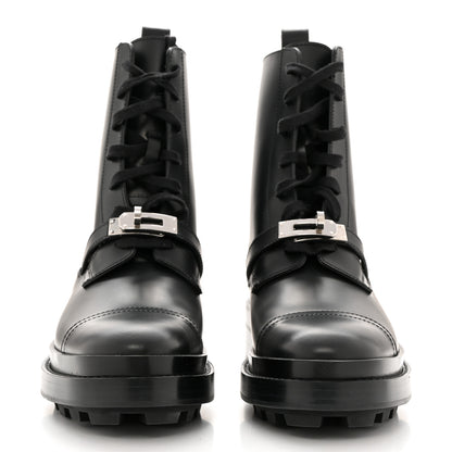 Hermes Glossed Calfskin Funk Ankle Boots 37.5 Black 2 of 9