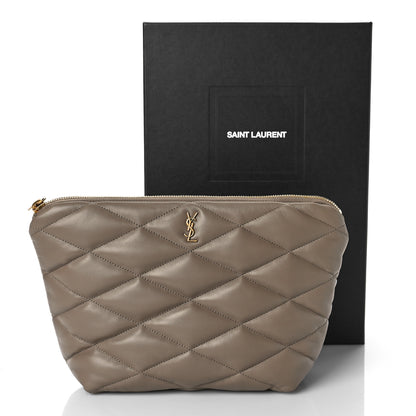 Saint Laurent Lambskin Monogram Medium Sade Puffer Taupe 10 of 10