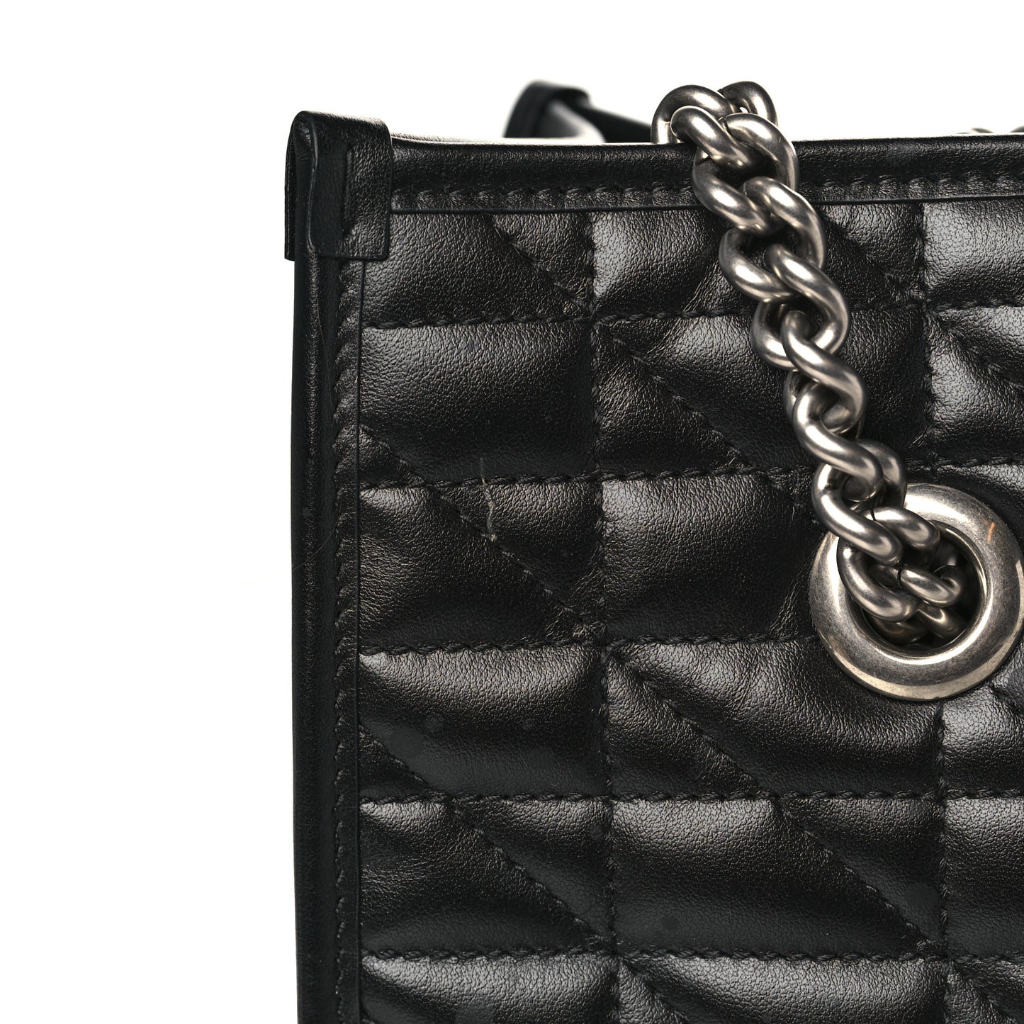 Calfskin Matelasse Aria Medium GG Marmont Shoulder Tote Black