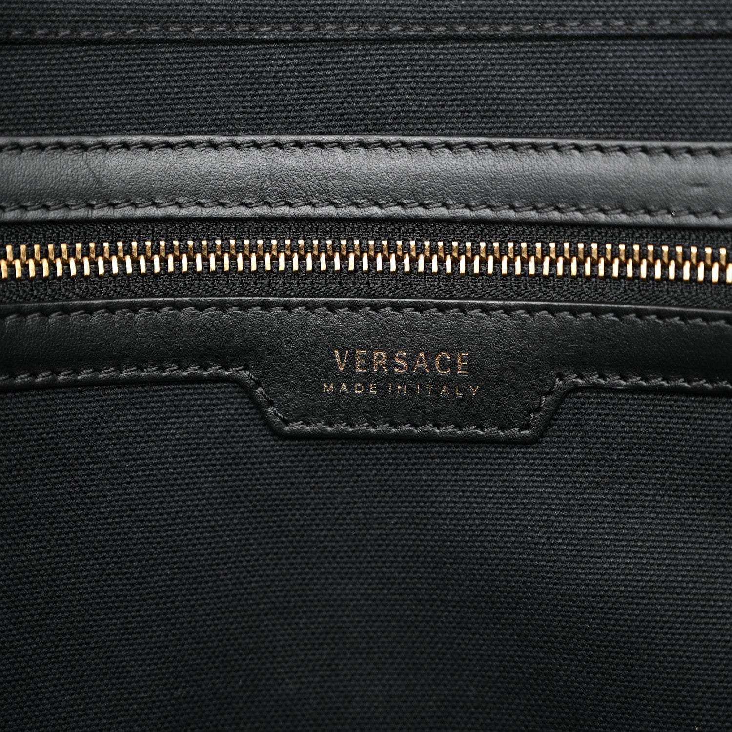 Versace Canvas Suppler Calfskin Cabas GV Signature Tote Black 6 of 12