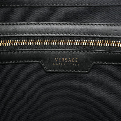 Versace Canvas Suppler Calfskin Cabas GV Signature Tote Black 6 of 12