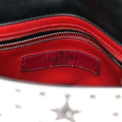 Valentino Garavani Metallic Lambskin Medium Star Rockstud Spike Shoulder Bag Silver 5 of 13