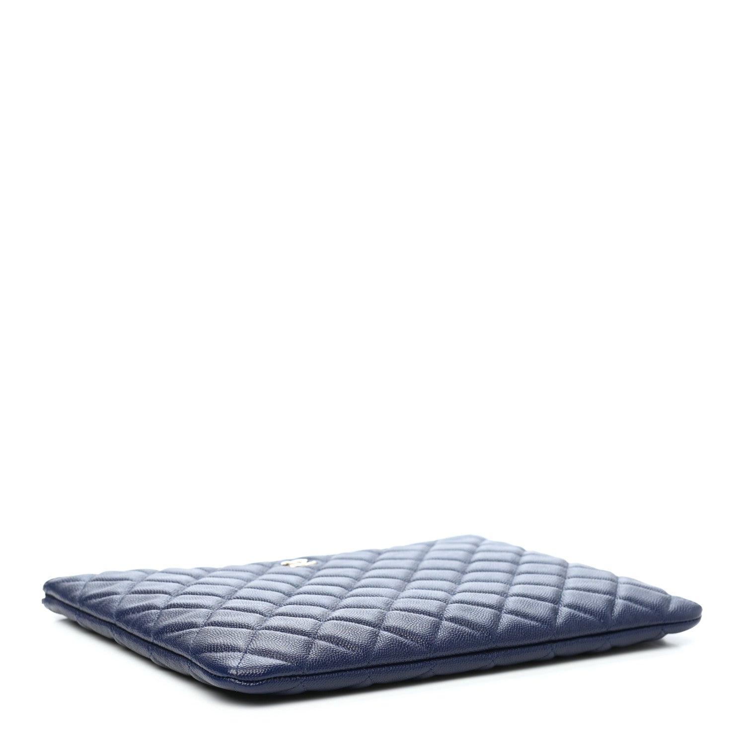 Chanel Caviar Quilted Medium Cosmetic Case Blue 4 of 7