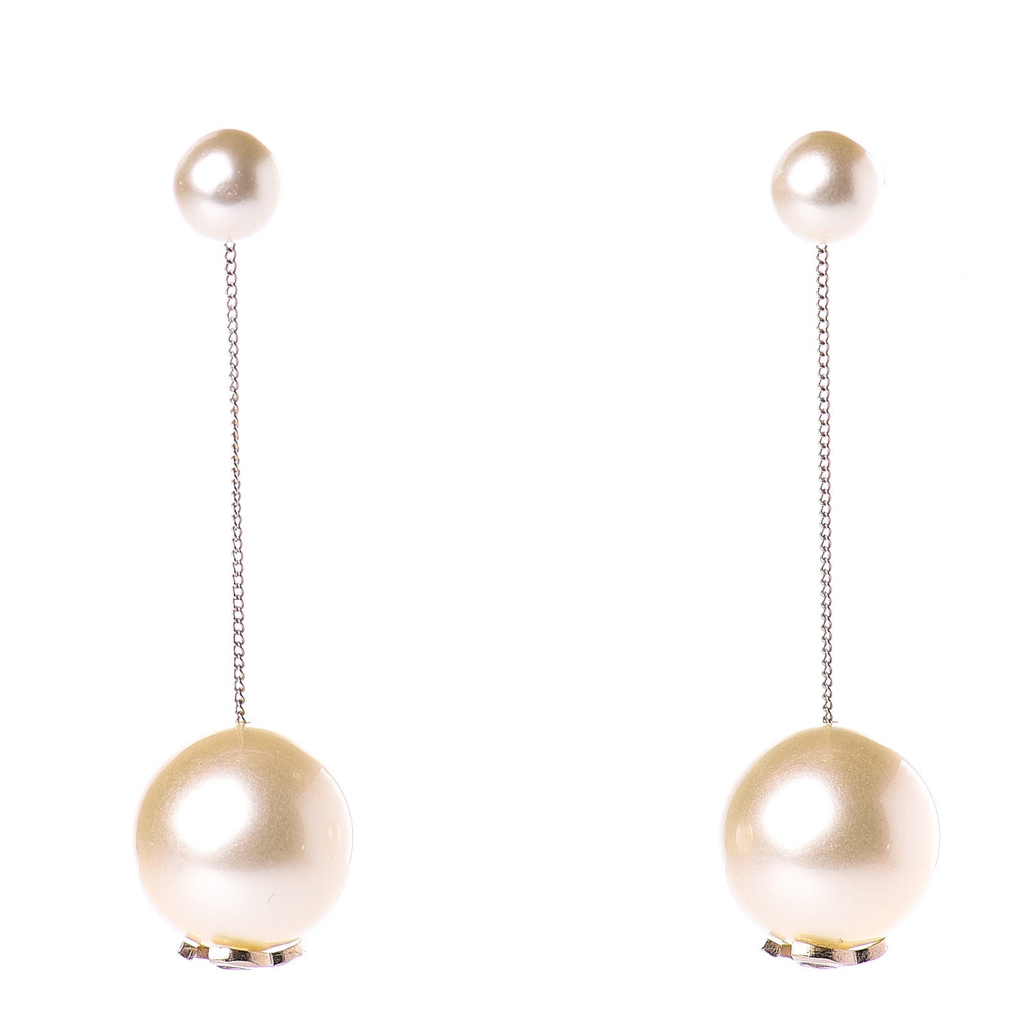 Pearl CC Drop Earrings Gold