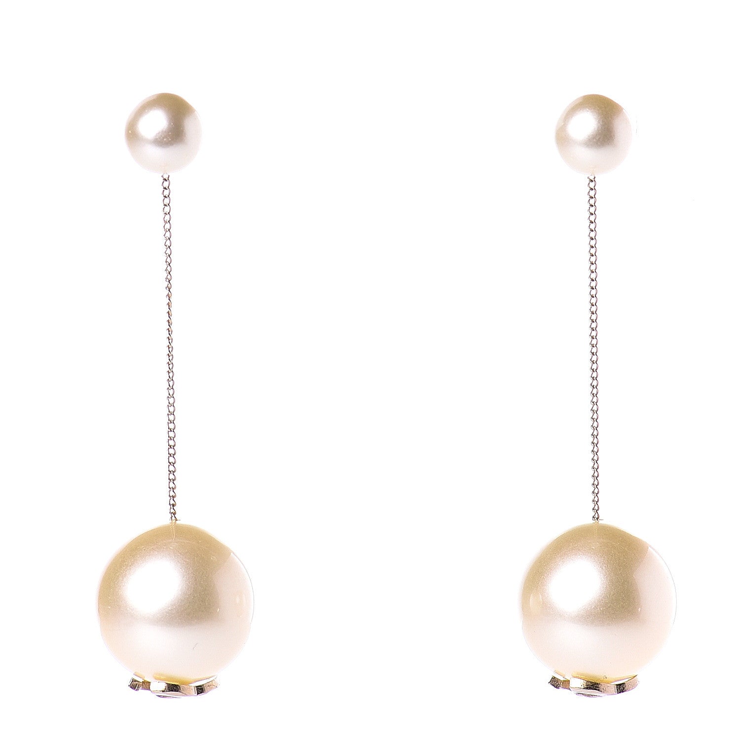Chanel Pearl CC Drop Earrings Gold 1 of 5