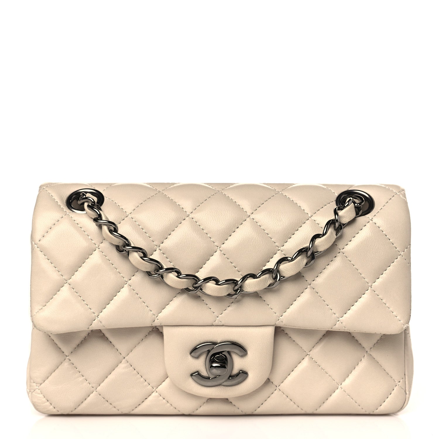Chanel Lambskin Quilted Mini Rectangular Flap Light Beige 1 of 9