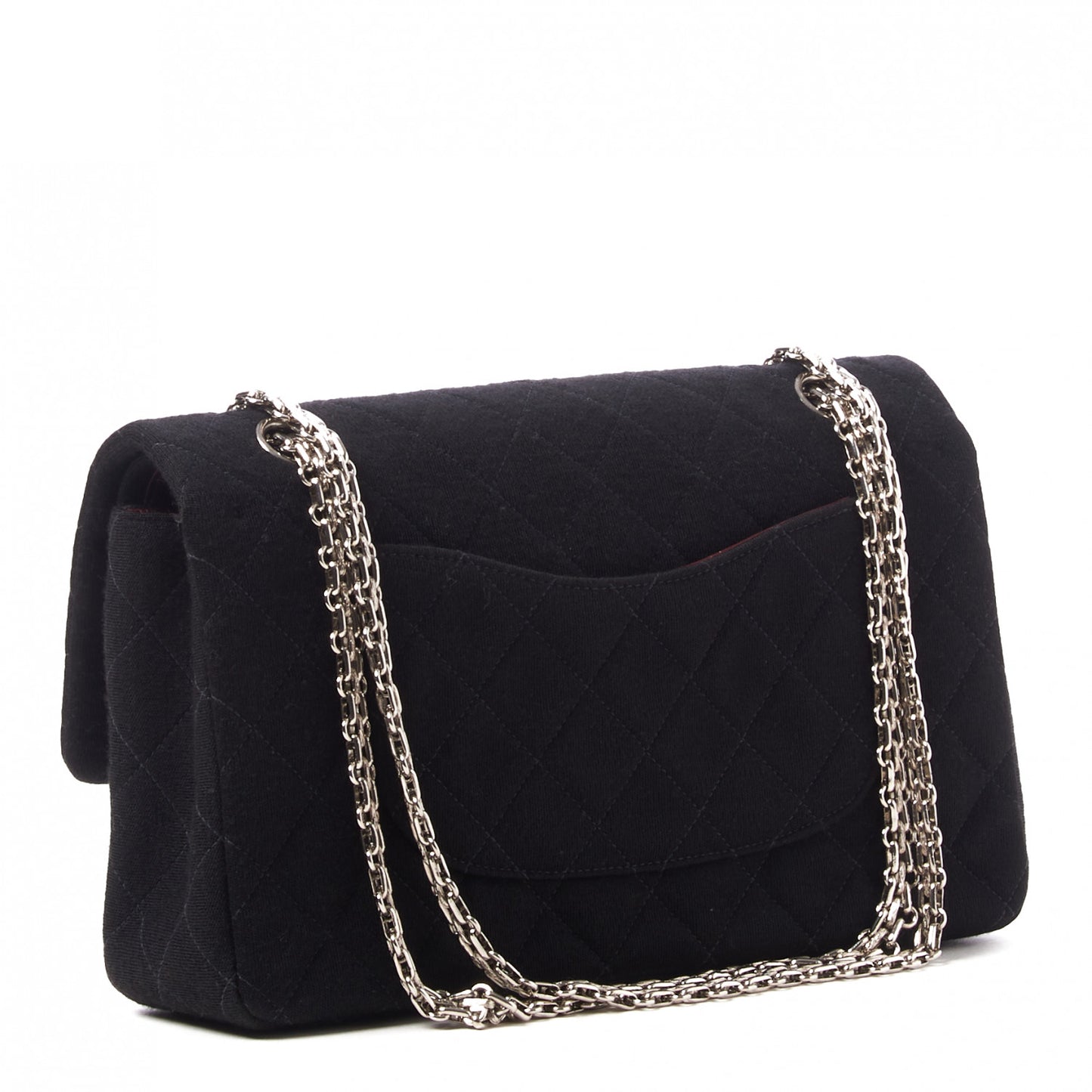 Jersey Quilted Medium Double Flap Black