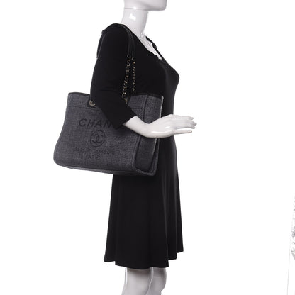 Chanel Lurex Boucle Small Deauville Tote Black 2 of 11