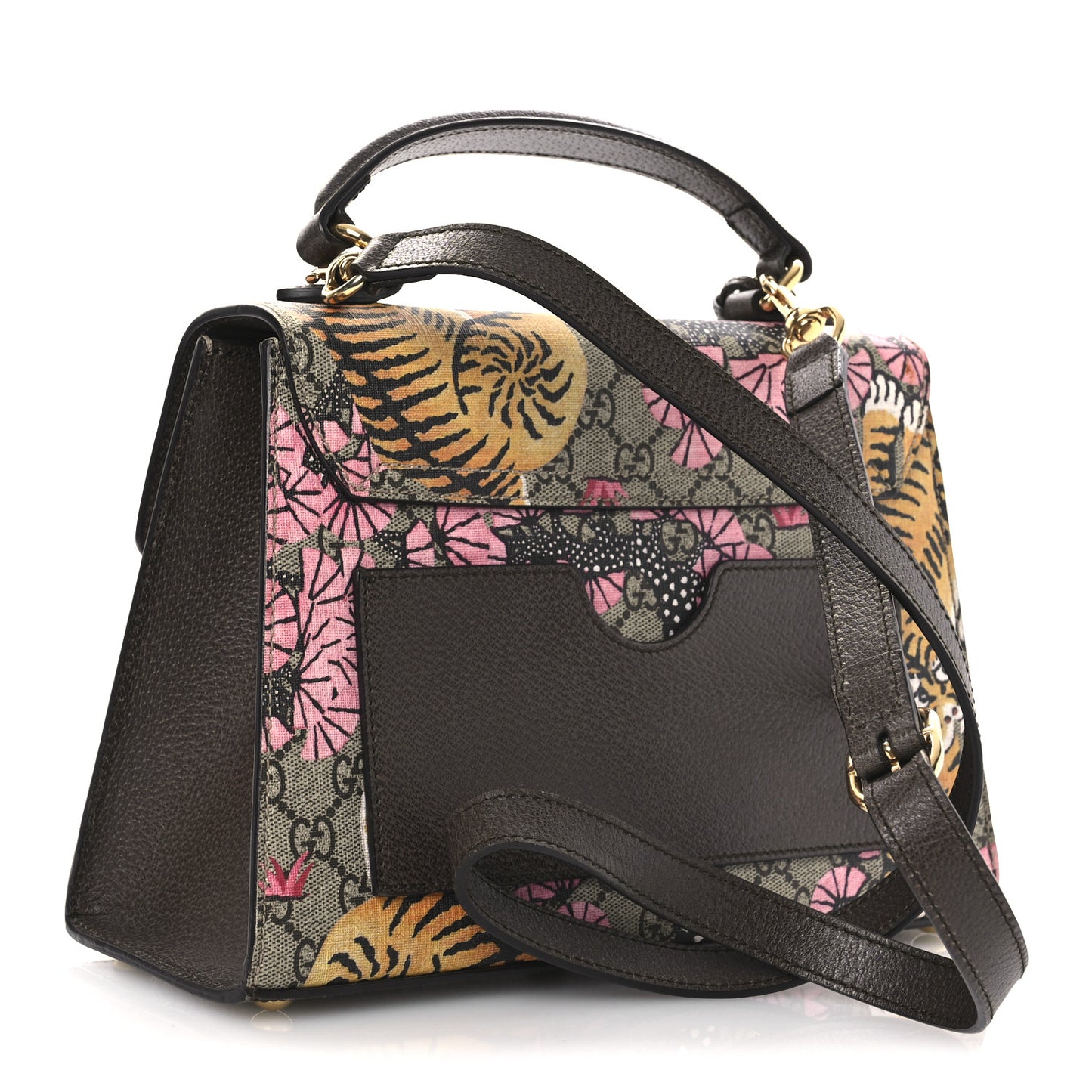 GG Supreme Monogram Bengal Small Padlock Top Handle Bag Beige Pink