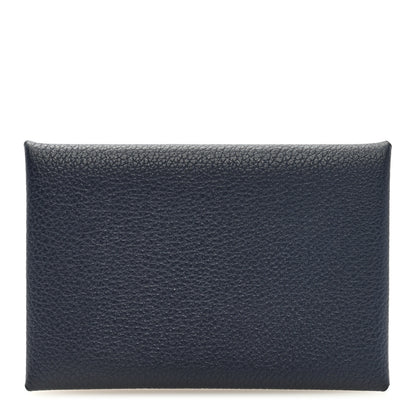 Hermes Evercolor Verso Calvi Card Case Bleu Nuit Caramel 1 of 6