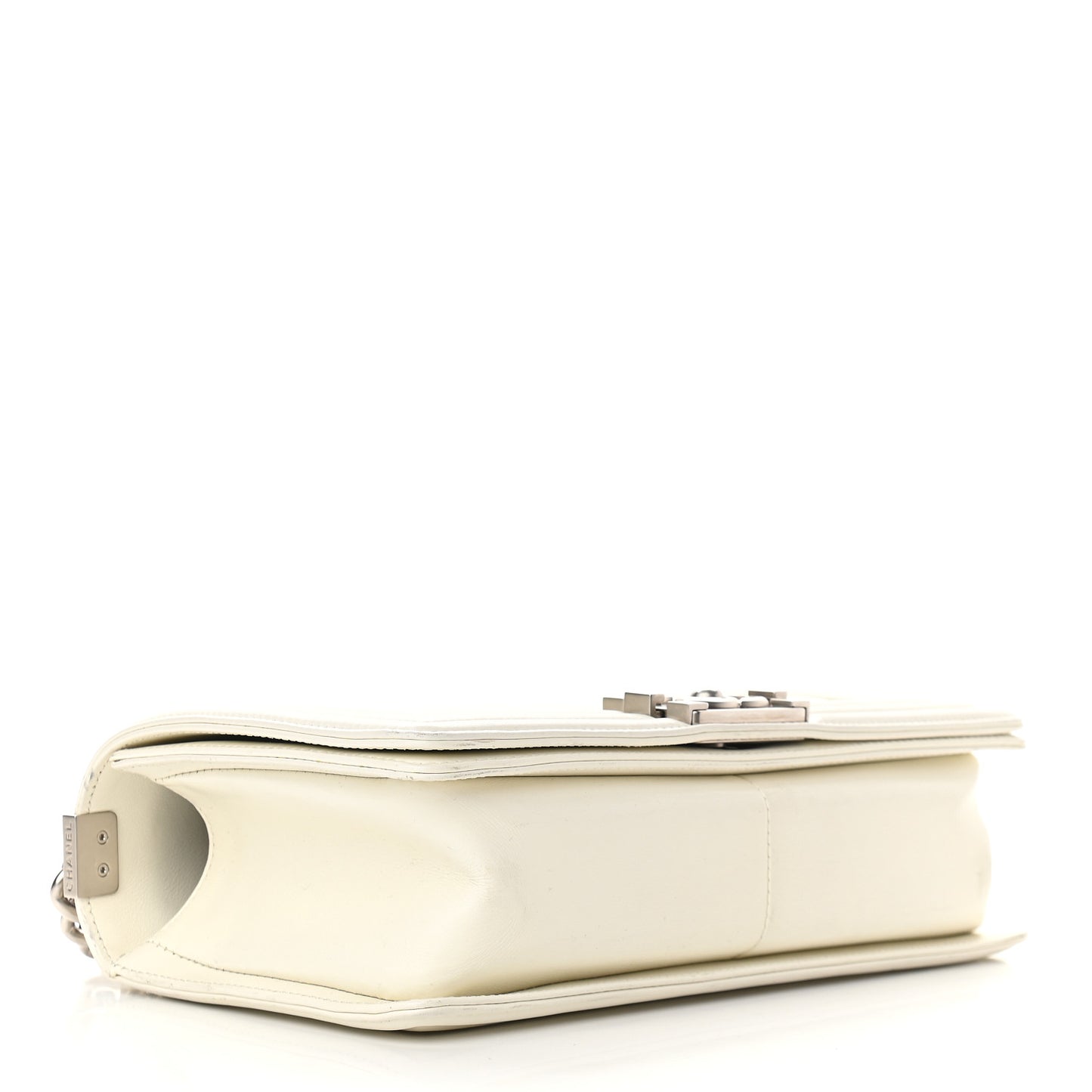 Lambskin Quilted Medium Boy Flap White