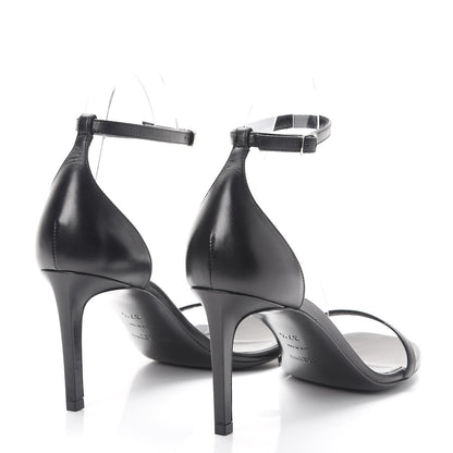 Saint Laurent Calfskin Jane 80 Ankle Strap Sandals 37.5 Black 4 of 9