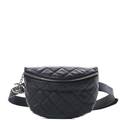Chanel Grained Calfskin Quilted Waist Belt Bag Black 1 of 14