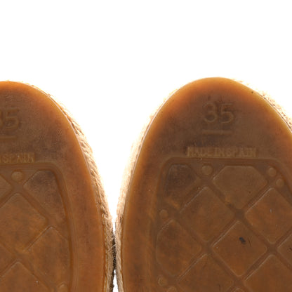 Chanel Velvet Grosgrain Quilted CC Espadrilles 35 Black 7 of 11